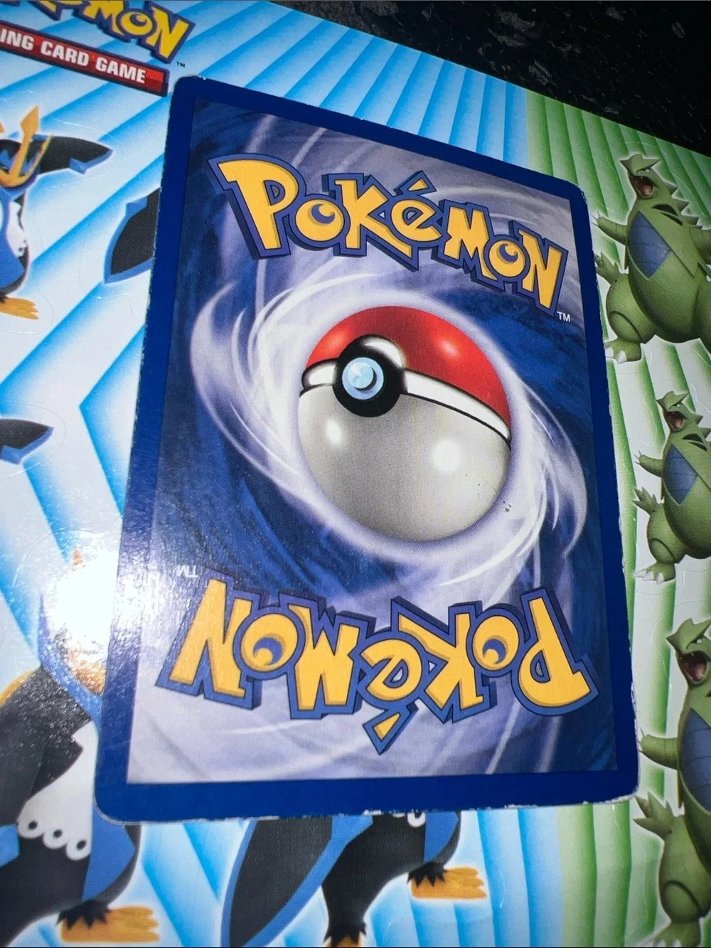 Pokemon Poliwag Card - Blue Artwork with Yellow Border